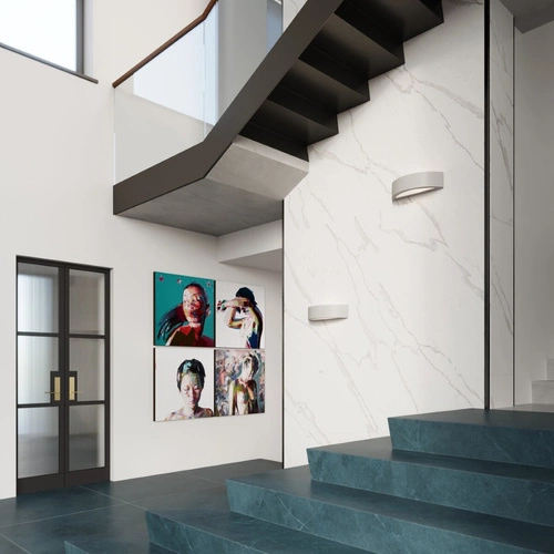 Keramická nástěnná šedá moderní lampa ATENA Sollux do obýváku, ložnice nebo nad zrcadlo