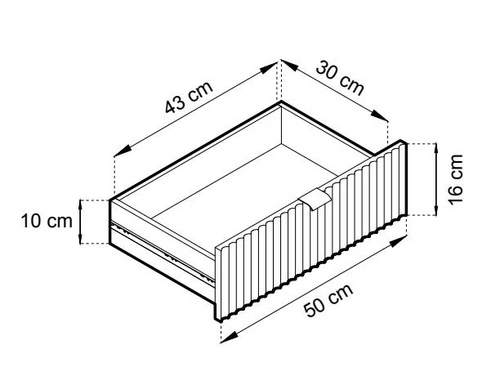 TV stolek Delicious černý rýhovaný glamour do obýváku na vysokých nohách 154 cm