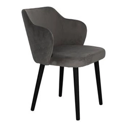 Čalouněná jídelní židle Bergen šedá s područkami moderní skandinávský styl Intesi