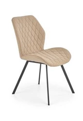 Čalouněná židle Vermont béžová do jídelny a obýváku moderní s černými nohami Intesi