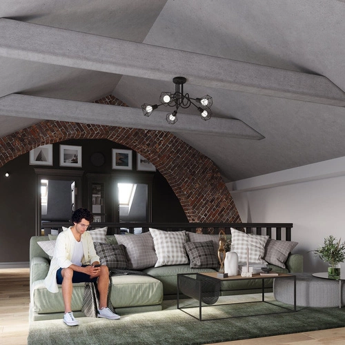 Nástěnné svítidlo černé ARTEMIS 1S moderní kovové do obýváku a ložnice SOLLUX LIGHTING