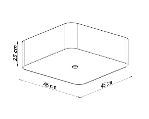 Stropní černé čtvercové svítidlo Lokko 45 cm moderní do obýváku, ložnice nebo kuchyně
