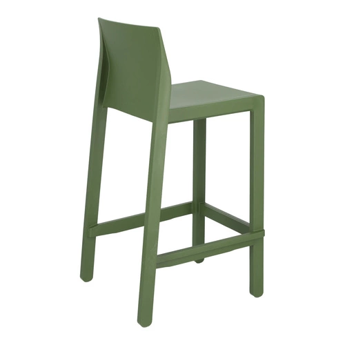 Barová židle Kate zelená 65 cm s opěrkou moderní do kuchyně a na zahradu SCAB Design