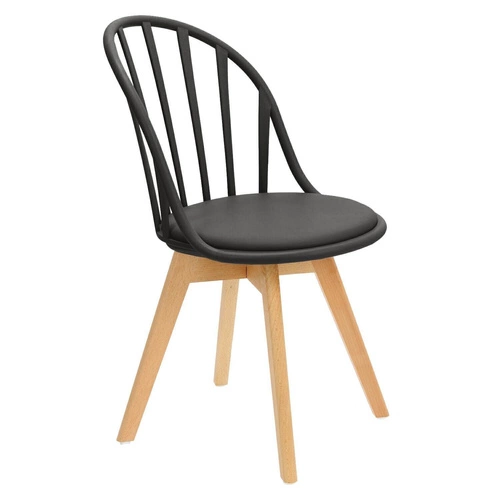 Jídelní židle Sirena Intesi černá plast a dřevo snadno čistitelná skandinávský styl
