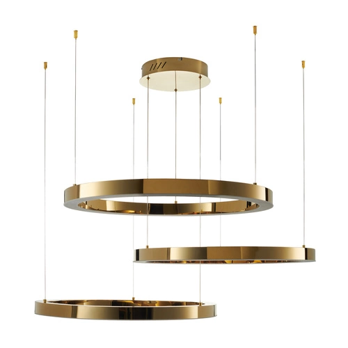 Moderní závěsné LED svítidlo CIRCLE zlaté 3 kruhy do obýváku a jídelny Step into Design