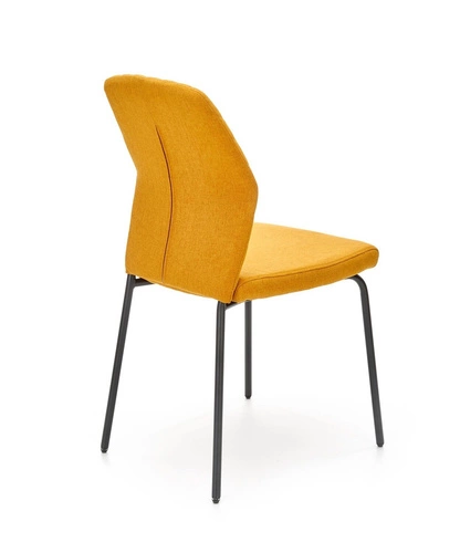 Čalouněná žlutá jídelní židle Honorine, moderní s černými nohami Intesi