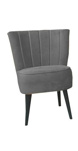 Moderní šedé křeslo Sally do obýváku na vysokých nohách pohodlné