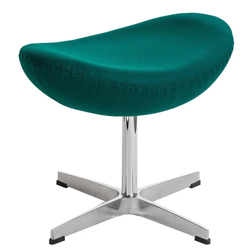 Čalouněný taburet Jajo D2.DESIGN tmavě zelený kašmír otočný do obýváku inspirovaný Egg