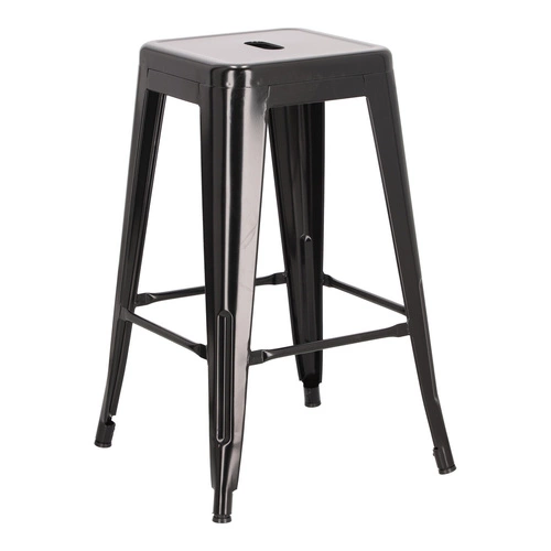 Barová židle Paris 66 cm černá kovová bez opěrky industriální k kuchyňskému ostrůvku inspirovaná Tolix