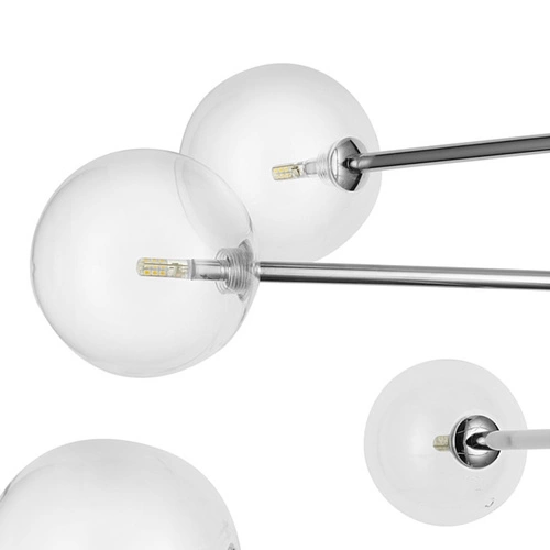 Závěsné svítidlo SOLA chrom 75 cm moderní skleněné do obýváku a jídelny Step into Design