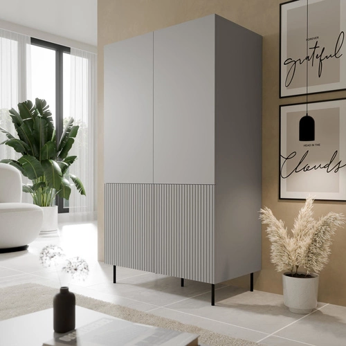 Moderní šedá černá šatní skříň Harbin s policemi do ložnice a šatny 80x54 cm