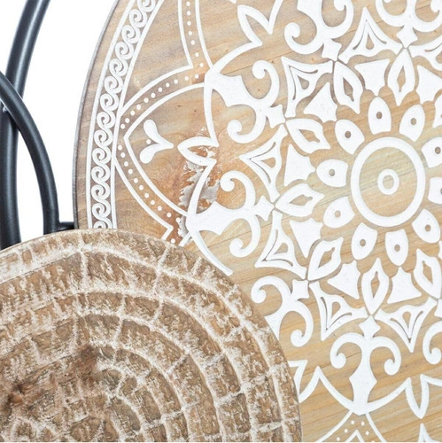 Kovovo-dřevěná nástěnná dekorace Eliya zlatá moderní ozdoba na stěnu do obýváku Atmosphera