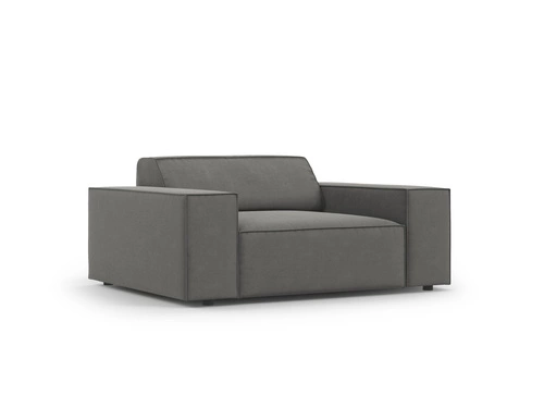 Relaxační křeslo Jodie sametové šedé moderní do obýváku s područkami BESO LUX