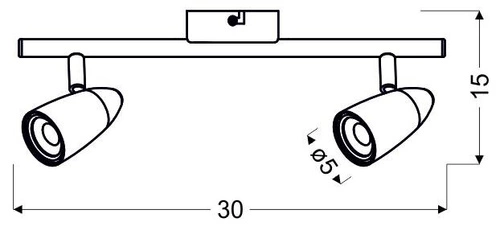 Stropní svítidlo Liberty strip 2x4W LED chrom