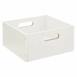 Box / Krabice do regálu 31x15cm dřevěný bílý