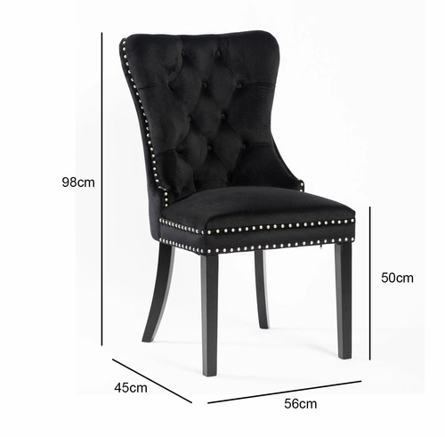 Jídelní židle Lael Intesi čalouněná sametem černá, klasická dřevěná, provensálský styl