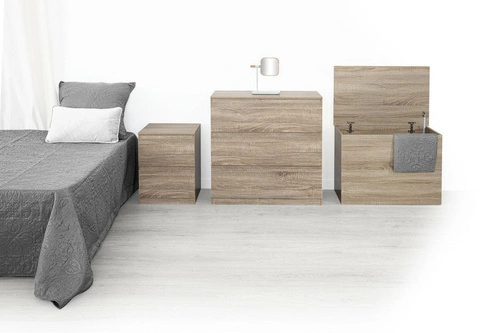 Dřevěný noční stolek Dolo 48 cm se 2 zásuvkami boho dub sonoma 5five simply smart