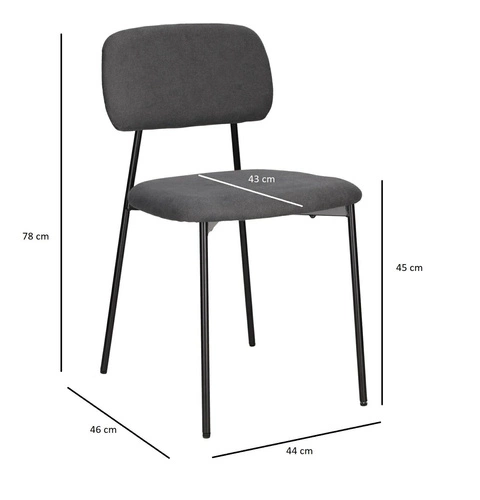 Čalouněná židle Esther tmavě šedá Intesi do jídelny a obývacího pokoje v moderním stylu