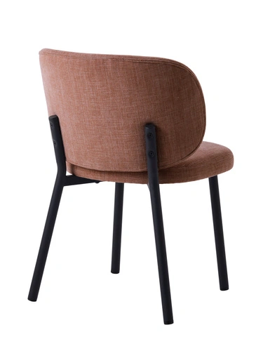 Čalouněná jídelní židle Naws růžová moderní na černých nohách do jídelny a obýváku