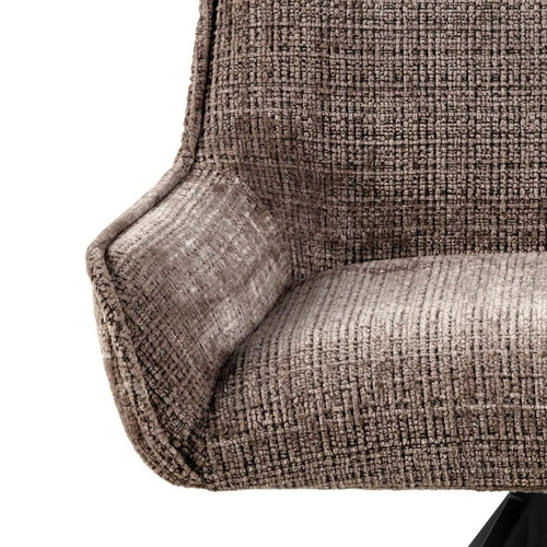 Otočená jídelní židle s područkami Eddie Actona, čalouněná, béžová, skandinávský styl