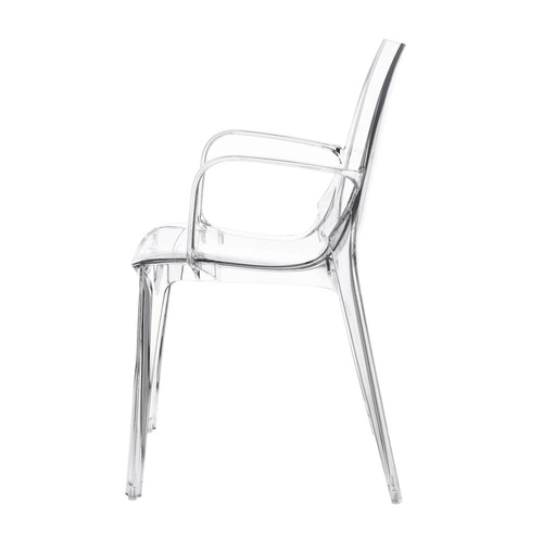 Moderní průhledná jídelní židle s područkami, stohovatelná SCAB Design Vanity