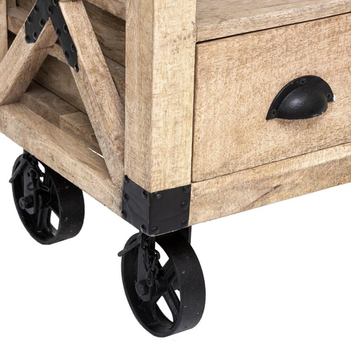 Dřevěný TV stolek Silas 140 cm moderní rustikální mango do obýváku Atmosphera