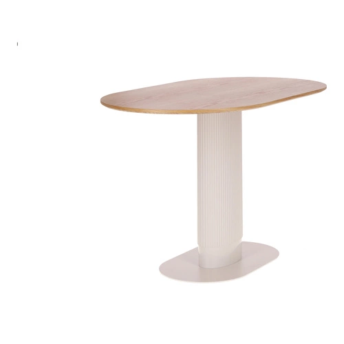 Jídelní stůl Maxim Intesi moderní oválný dubový dekor bílý na jedné noze 120x70 cm