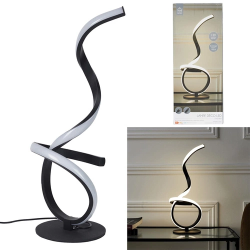 LED noční lampička Nouage černá moderní do ložnice a obýváku Intesi 46 cm