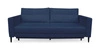 Rozkládací pohovka Lara pro 3 osoby s úložným prostorem a funkcí spaní modrá do obýváku