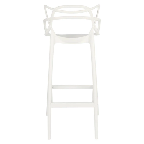 Barová židle Lexi bílá moderní s opěrkou do kuchyně a jídelny z plastu stohovatelná 75 cm D2.DESIGN