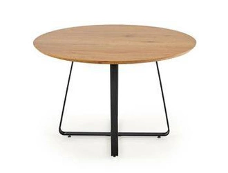 Kulatý jídelní stůl Perol 120 cm moderní loft zlatý dub černé nohy Intesi