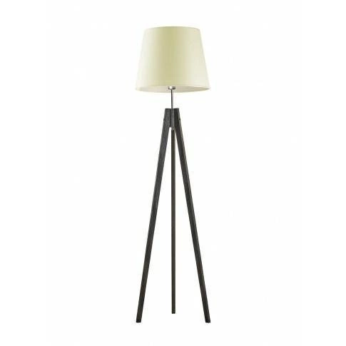 Dřevěná stojací lampa trojnožka Aruba ecru s látkovým stínidlem do obýváku a ložnice Lysne