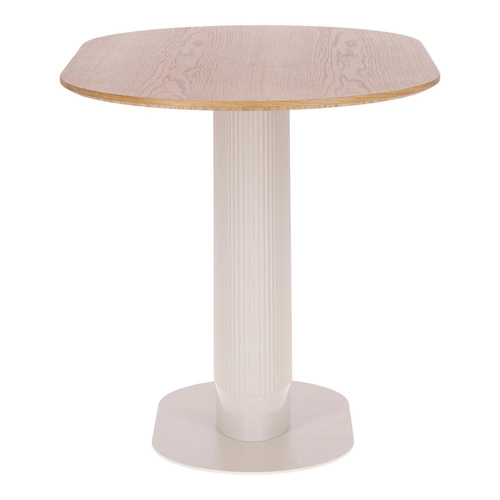 Jídelní stůl Maxim Intesi moderní oválný dubový dekor bílý na jedné noze 120x70 cm