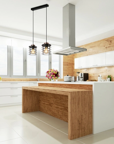 Závěsná lampa Glob černá+zlatá 2x40W E27 stínidlo černé