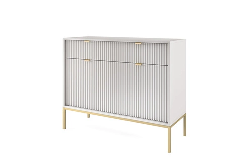 Šedá/zlatá Delicious s drážkovanými čely sada nábytku do obývacího pokoje