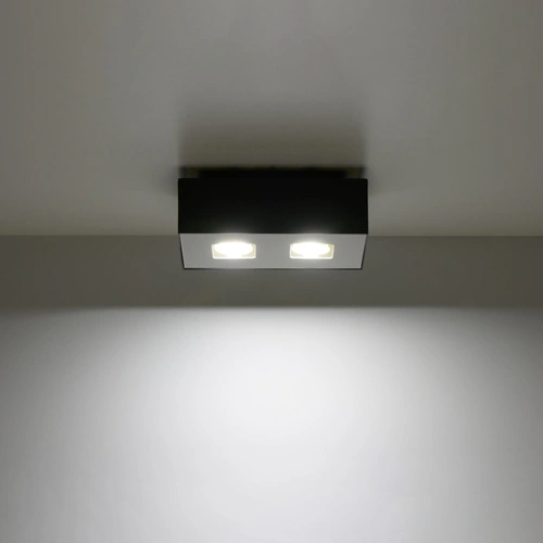 Černý čtvercový stropní svítidlo MONO 2 Sollux moderní kovové do obýváku a kuchyně