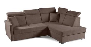 Rohová sedací souprava s rozkladem do obýváku Mils XL pravá moderní hnědá Intesi