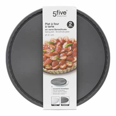 Skleněná koláčová forma s víkem 30 cm