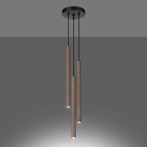 Pastelo moderní závěsné svítidlo 3 světla dřevo do obýváku a jídelny SOLLUX