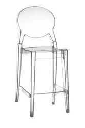 Průhledný barový stolička s opěrkou Igloo 65 cm moderní do kuchyně a jídelny SCAB Design