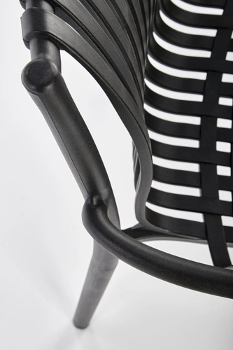 Zahradní židle Nathan černá Intesi z plastu, moderní, snadno čistitelná, stohovatelná