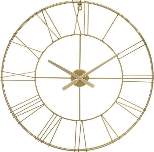 Nástěnné 3D hodiny Vintage Gold Atmosphera velké zlaté kovové do obýváku moderní 70 cm