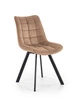 Čalouněná židle z béžového sametu Ohio do jídelny a obývacího pokoje, moderní s černými nohami Intesi