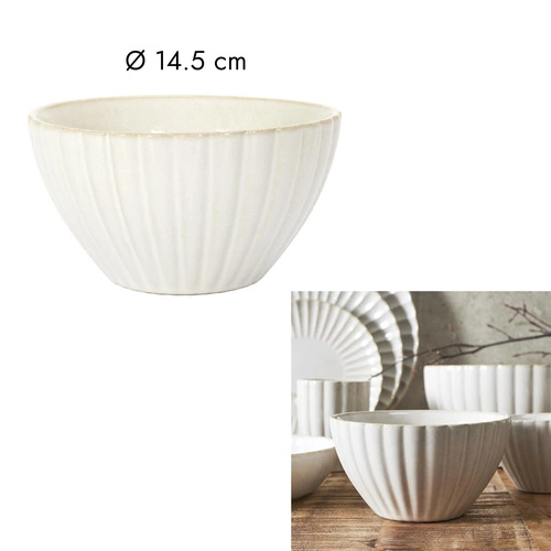 Keramická miska na polévku Vlora 14,5 cm béžová moderní do kuchyně myčka Intesi