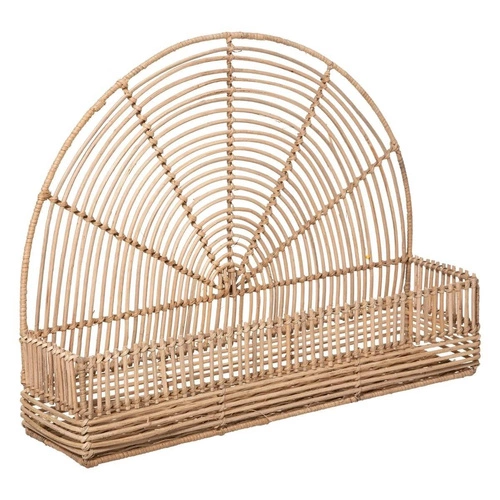 Sada 2 nástěnných polic Wonder Atmosphera ratanové boho do kuchyně a obývacího pokoje závěsné