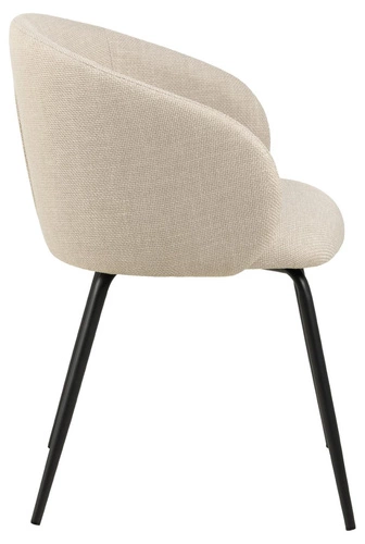 Moderní béžová čalouněná židle na černých nohách Lirra Beige Black