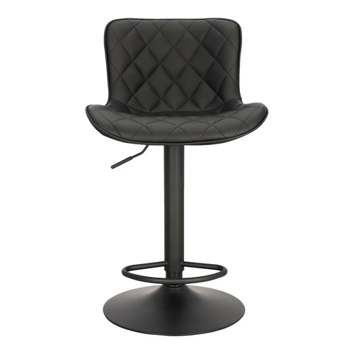 Barová židle Aland černá moderní s opěrkou otočná výškově nastavitelná do kuchyně a k ostrůvku Intesi