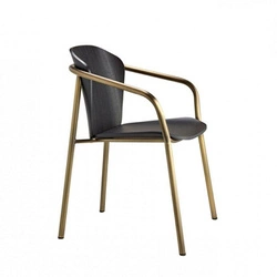 Jídelní dřevěná židle s područkami Finn SCAB Design moderní černá zlatá