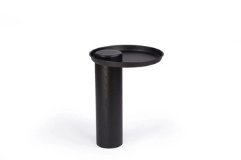 Kulatý konferenční stolek TYK 430 NORDIFRA černý dub moderní do obýváku 43 cm