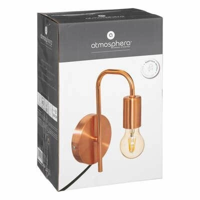 Nástěnné svítidlo Keli měděné moderní industriální s kabelem do obýváku a ložnice Atmosphera